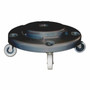 Universal dolly for round trash receptacles.