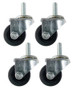 2" Rubber Wheel w Push Stem Casters. Set of 4