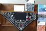 Pocket for filter on Black Bandana with Skull