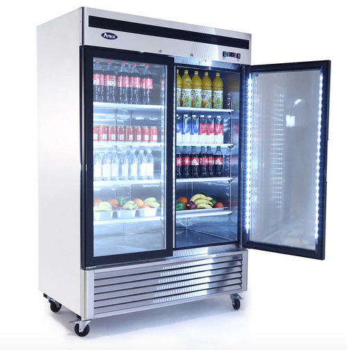 Atosa MCF8707 54" Bottom Mount 2 Glass Door Refrigerated Merchandiser - 44.70 Cu. Ft