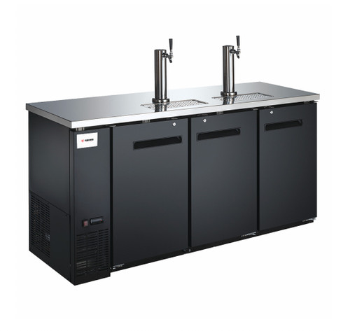 BUY | SHOP |73”, 3, Keg ,Solid, Black, Beer, Dispenser, With, 2, Taps, 50065, UDD-24-73, 178UDD72HC,