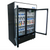 BUY Atosa 40" MCF8733GR Double Swing Glass Door Cooler Merchandiser. This 28.5 cu.ft. merchandiser has a black steel exterior with a stainless steel interior. The bottom-mount self-contained refrigeration system maintains temperatures between 33 and 38 degrees Fahrenheit, and the self-closing glass doors come with a stay-open feature