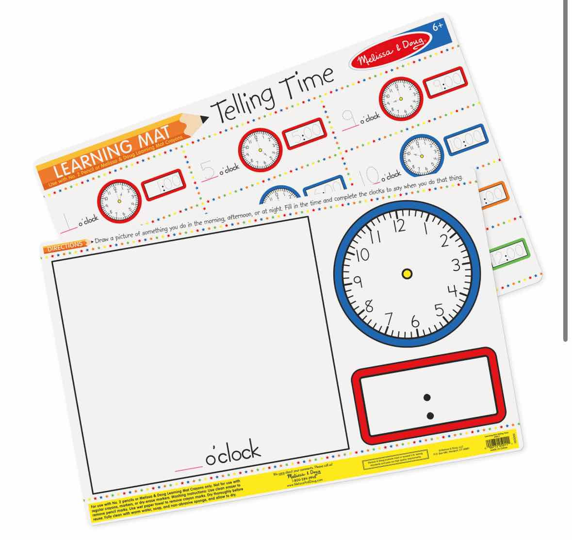 Learning Mat Telling Time - Gullion's Christian Supply