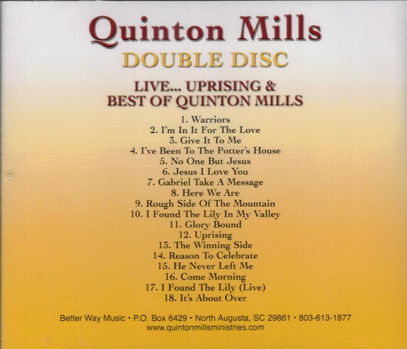 Live...Uprising & Best of Quinton Mills (2-in-1) CD