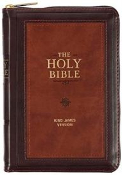 Compact Bible, with Zipper, KJV (Imitation, Burgundy/Brown)