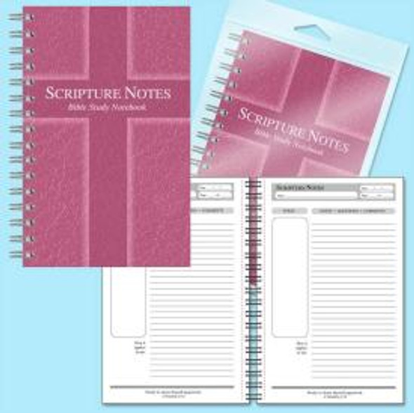 Scripture Notes Bible Study Notebook (Spiral, Pink)