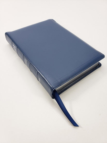 Classic Study Bible, Wide Margin, Midsize, KJV (Blue Calfskin Leather)