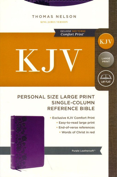 Personal Size Single-Column Reference Bible, Large Print (Purple Leathersoft) KJV