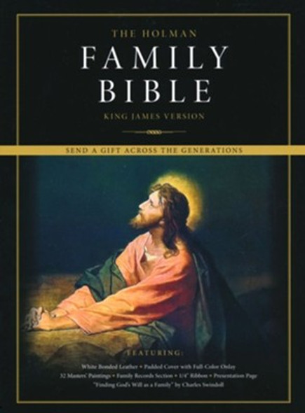 Family Bible (White Bonded Leather-Over-Board) KJV