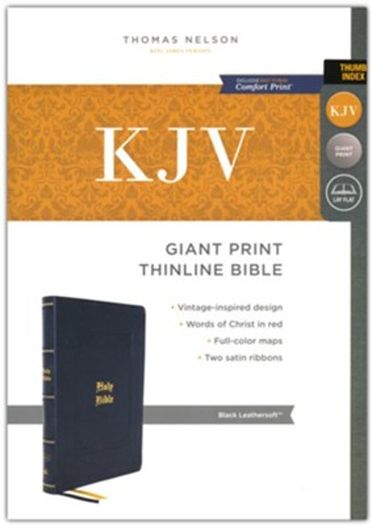 Giant Print Thinline Bible, Vintage Series, Indexed, KJV (Imitation, soft leather-look, Black)