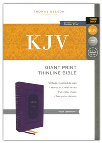 Giant Print Thinline Bible, Vintage Series, Indexed, KJV (Imitation, soft leather-look, Purple)