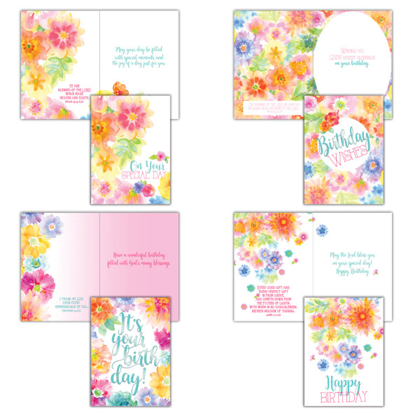 Birthday: Bright Blooms (Boxed Cards) 12-pack