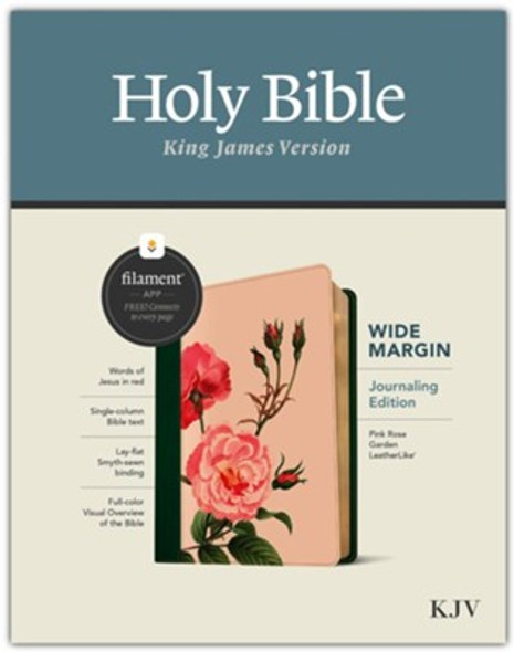 Filament Study Bible, Wide Margin, KJV (Pink Rose Garden, Imitation Leather)