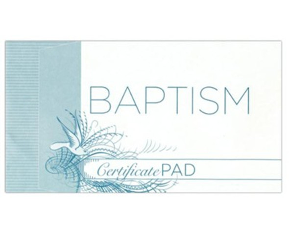 Certificate Of Baptism Pad