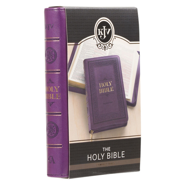 Compact Bible, w/ zipper, KJV (Imitation, Purple)