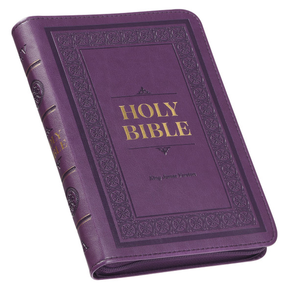 Compact Bible, w/ zipper, KJV (Imitation, Purple)