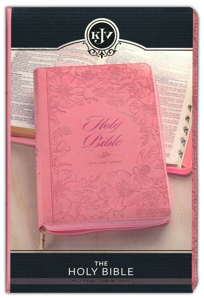 Large Print Thinline Bible, Indexed, KJV (Imitation, Pink)