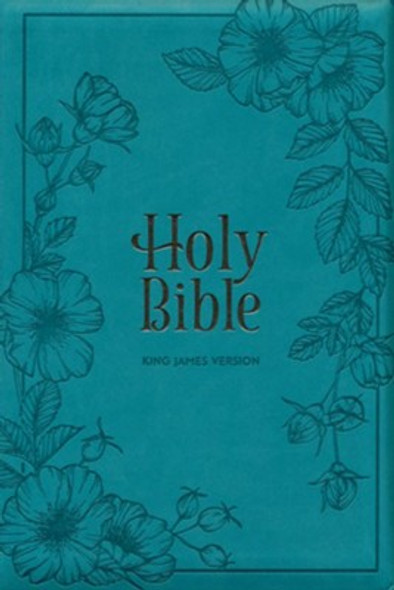 Large Print Thinline Bible, w/ zipper, KJV (Imitation, two-tone Teal)