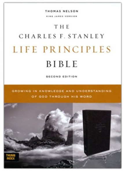 Charles F. Stanley Life Principles Bible, KJV (Imitation, Black two-tone)
