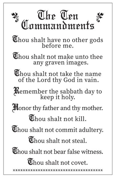 The Ten Commandments Wall Chart 35" x 55"