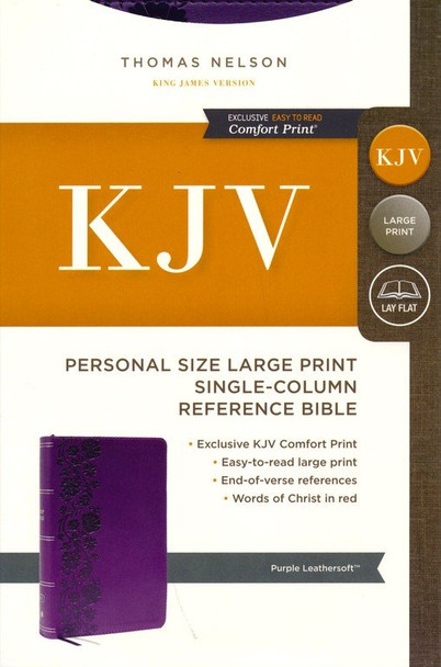 Personal Size Single-Column Reference Bible, Large Print (Purple Leathersoft) KJV