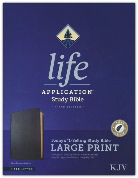 Life Application Study Bible, Large Print, 3rd edition, Indexed, KJV (Black Genuine Leather)