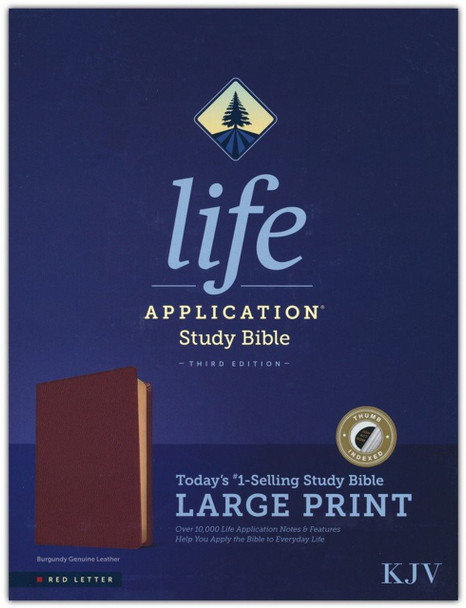 Life Application Study Bible, Large Print, 3rd edition, Indexed, KJV (Burgundy Genuine Leather)