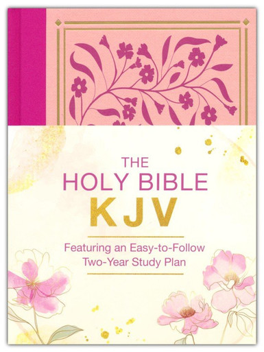 Bible With Study Plan, KJV (Imitation, Magenta Floral) - Gullion's ...