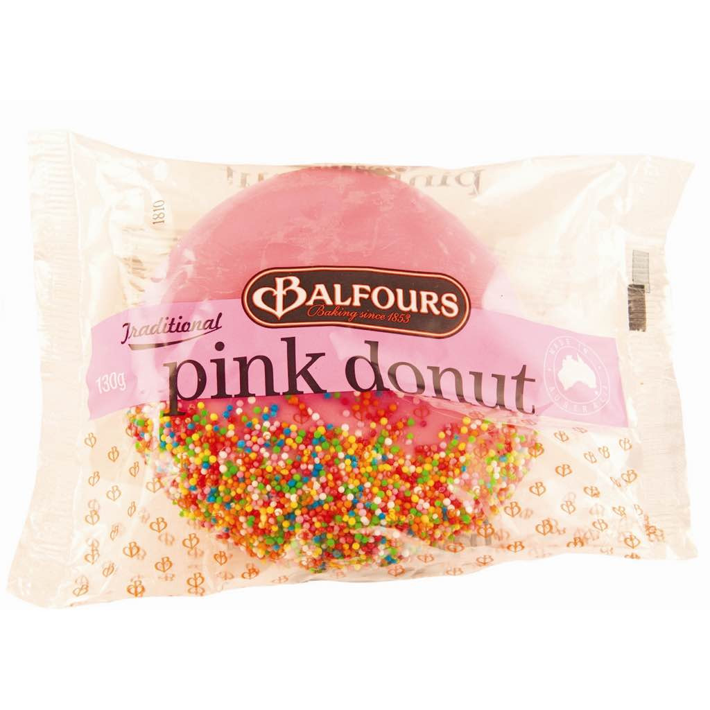 Balfours Donut Iced Pink Sprinkle (12x130g) Wholesale Distribution