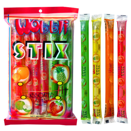 Wobbli jelly stix, the box comes in a variety of flavours which include pineapple, apple, strawberry and orange. Perfect snack for kids.