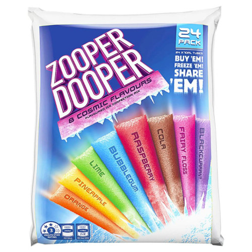 Zooper Doopers are a great ice block treat! 8 cosmic flavours available.