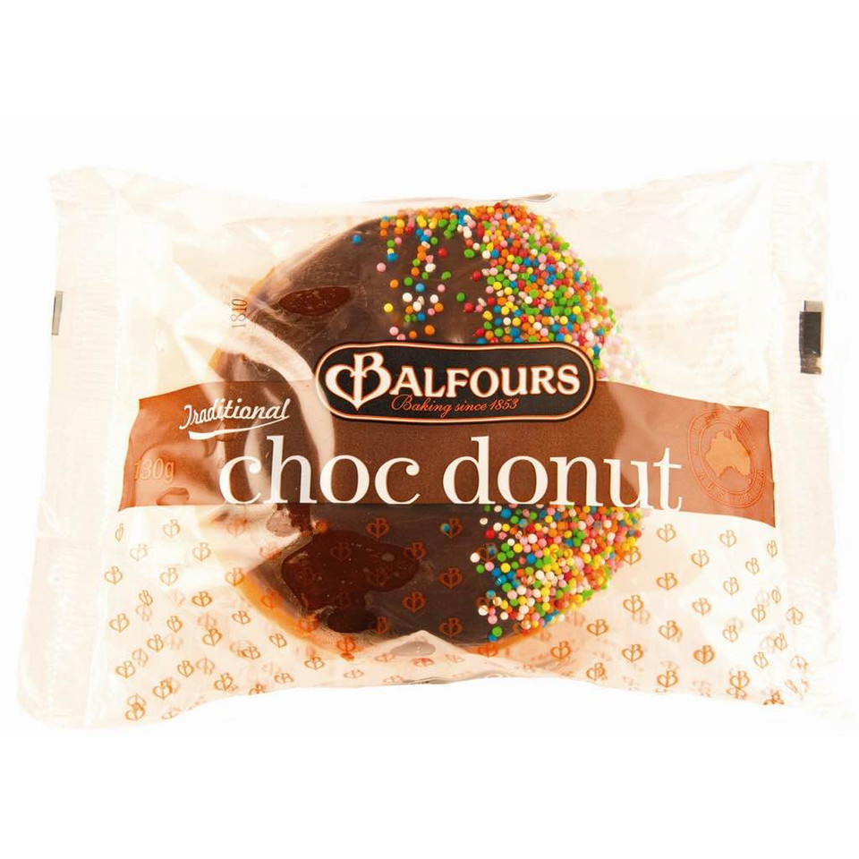 Balfours Donut Iced Chocolate Sprinkle (12x130g) Wholesale Distribution