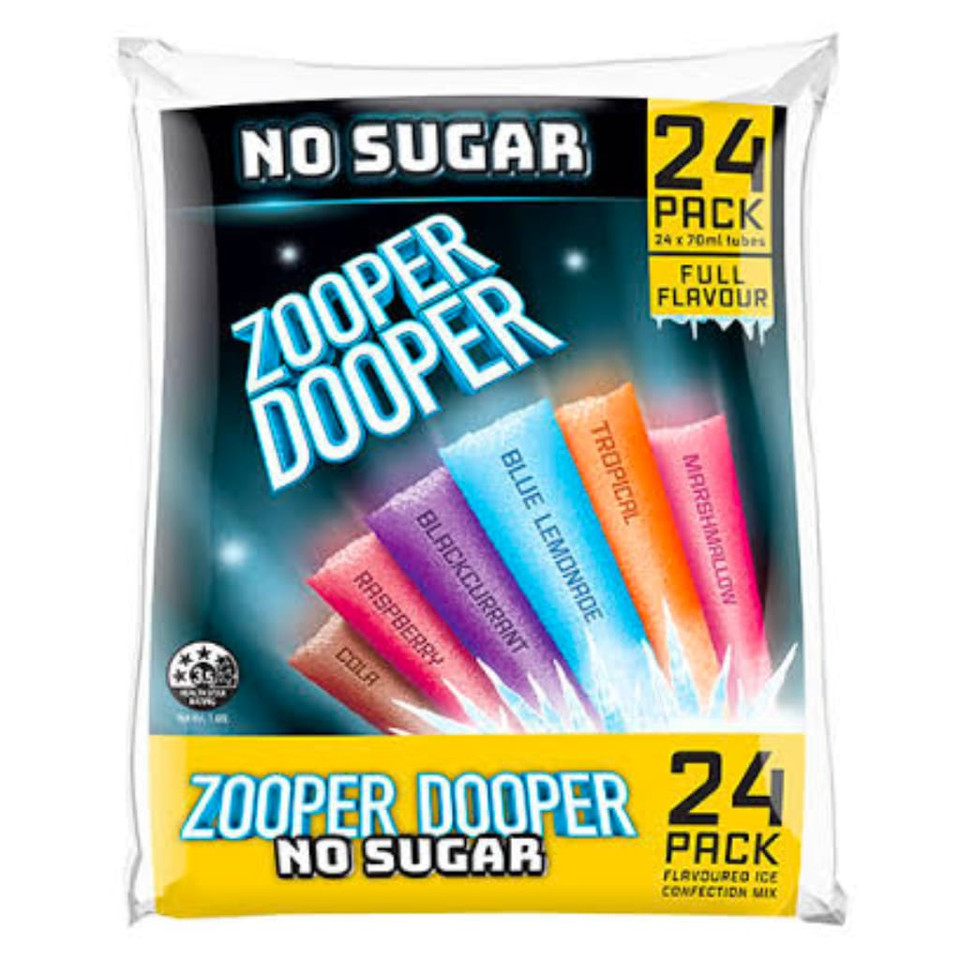 No Sugar Zooper Dooper Zooper Dooper No Sugar (6(24x70ml)) - Borgo Wholesale Distribution