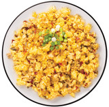 Plate of ReadyWise Early Dawn breakfast skillet scrambled eggs with green onions