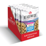 Case of six ReadyWise Adventure Meals cookie dough bites pouches in a display box
