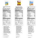 Nutrition facts for ReadyWise gluten free teriyaki and rice, baked potato casserole and tomato basil soup