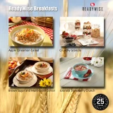 ReadyWise breakfast meals including apple cinnamon cereal, crunchy granola and multigrain cereal