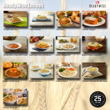 ReadyWise entrees including teriyaki and rice, pasta alfredo, chili mac and cheesy lasagna