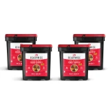 Four ReadyWise freeze dried meat buckets, 240 serving emergency meat supply