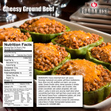 ReadyWise cheesy ground beef in stuffed peppers with nutrition facts label