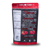 Back of Simple Kitchen freeze dried sliced strawberries pouch showing nutrition facts