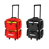 Premium EP-FLEX4 rolling emergency backpacks shown in red and black color options