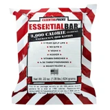 Essential Bar 3000 calorie emergency food ration in red and white striped packaging, 5 year shelf life