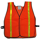 Orange standard mesh safety vest with yellow reflective stripes