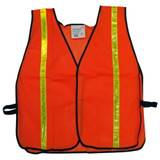 Orange standard mesh safety vest with yellow reflective stripes