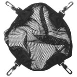 Black mesh hard hat net accessory with four clip attachments for the Deluxe emergency backpack