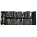 Essential Packs black rollout sleeve with 15 transparent compartments, unrolled