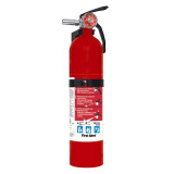 Red First Alert rechargeable home fire extinguisher rated 1-A:10-B:C