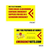 OPTIONAL:  Parent Notification Card with Coupon Code on Back