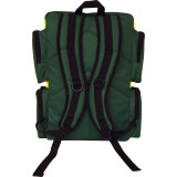 Green CERT FLEX4Z backpack, back view showing padded shoulder straps